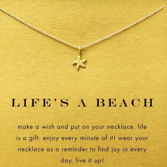 LIFE"S A BEACH STARFISH OR SEAHORSE NECKLACE - Picture 2 of 3